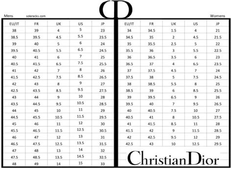 dior shoe size chart men's|shoe brand size comparison.